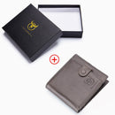 BULLCAPTAIN Genuine Leather Men's Wallet Coin Purse Small Wallet Retro Short Wallet British Casual Multifunction Wallet