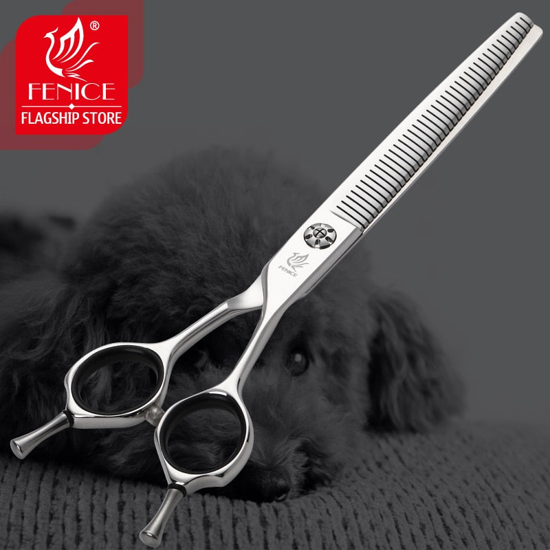 Fenice 7 inch pet dog grooming scissors Bichon Teddy dog scissors traceless tooth thinning shears for dogs products 70-80% rate
