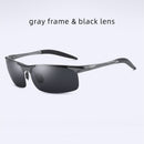 Aluminum Frame Driving Sunglasses Men Polarized Sports Sun Glasses Male UV400 Polaroid Retro Sunglass Anti-glare Goggles Vintage