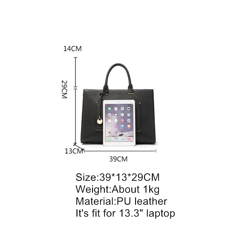 OYIXINGER Frauen Aktentasche 2022 Neue Mode Umhängetasche Damen Leder Laptoptasche Für 13 "Macbook Große Kapazität Tasche Weiblich