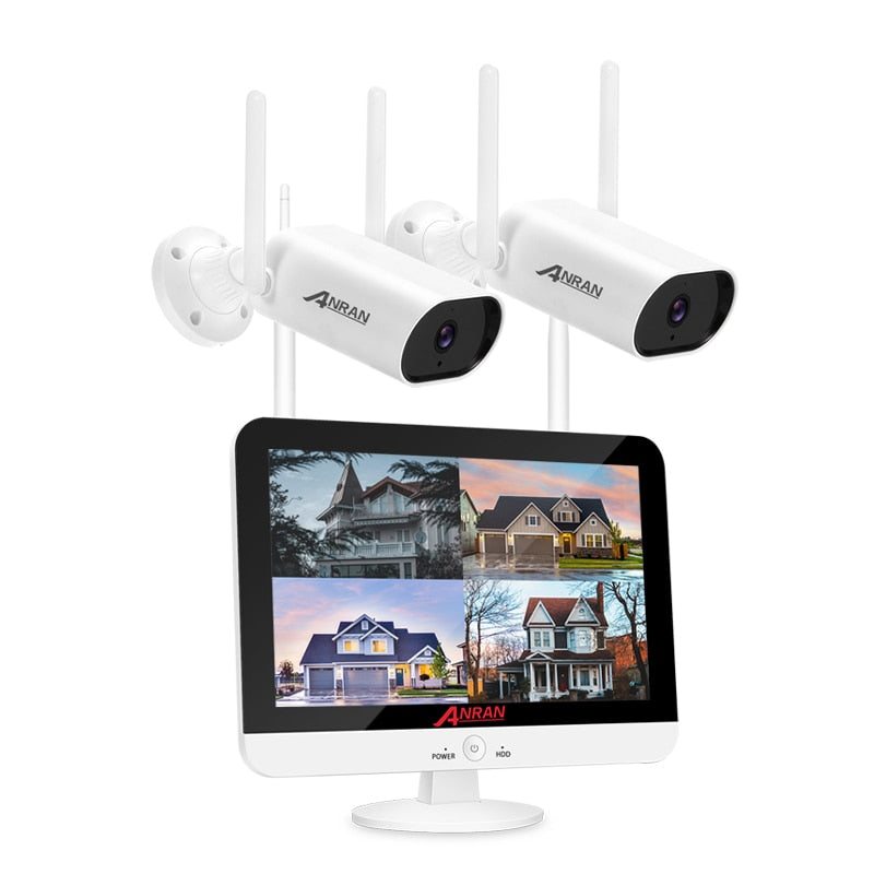 ANRAN 5MP H.265 + Ultra HD Video Security System Cámaras IP inalámbricas impermeables para exteriores Plug &amp; Play NVR Kit Night Vision Free APP