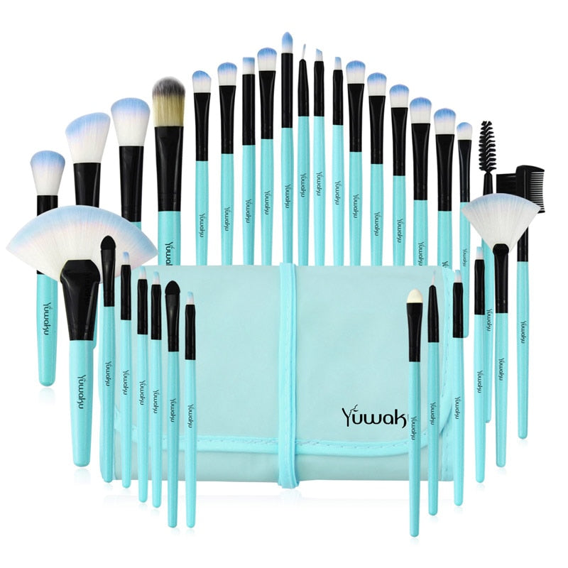 Kainuoa 32-teiliges Make-up-Set Foundation Lidschatten Lippenstifte Puder Highlight Abdeckpinsel Professionelles Make-up-Tool-Kit mit Tasche