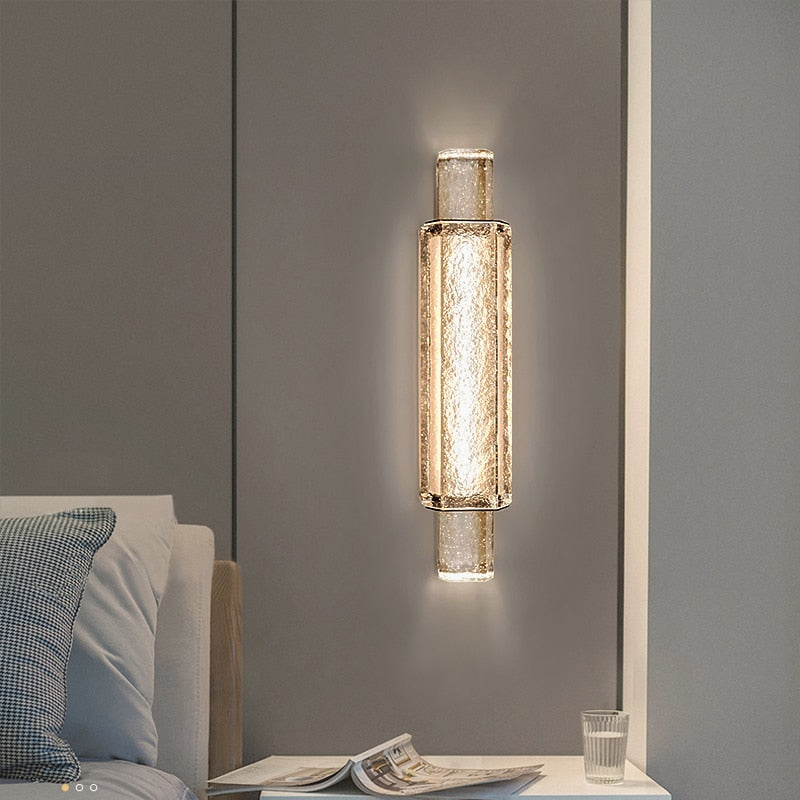 JMZM lámpara de pared de cristal moderna LED decoración interior luz de pared luz de escalera de lujo para sala de estar dormitorio Loft Villa lámpara de pasillo