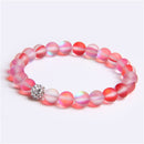 8mm Moonstone Stone Beaded Bracelet For Women Men Chakra Yoga Shining Stone Beaded Charm Bracelet Handmade Wristband Jewelry