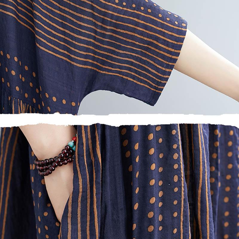 Oversized Polka Dot Striped Summer Dress 2022 Ladies Long Dresses for Women New Fashion Cotton Casual Vintage Dress Vestidos