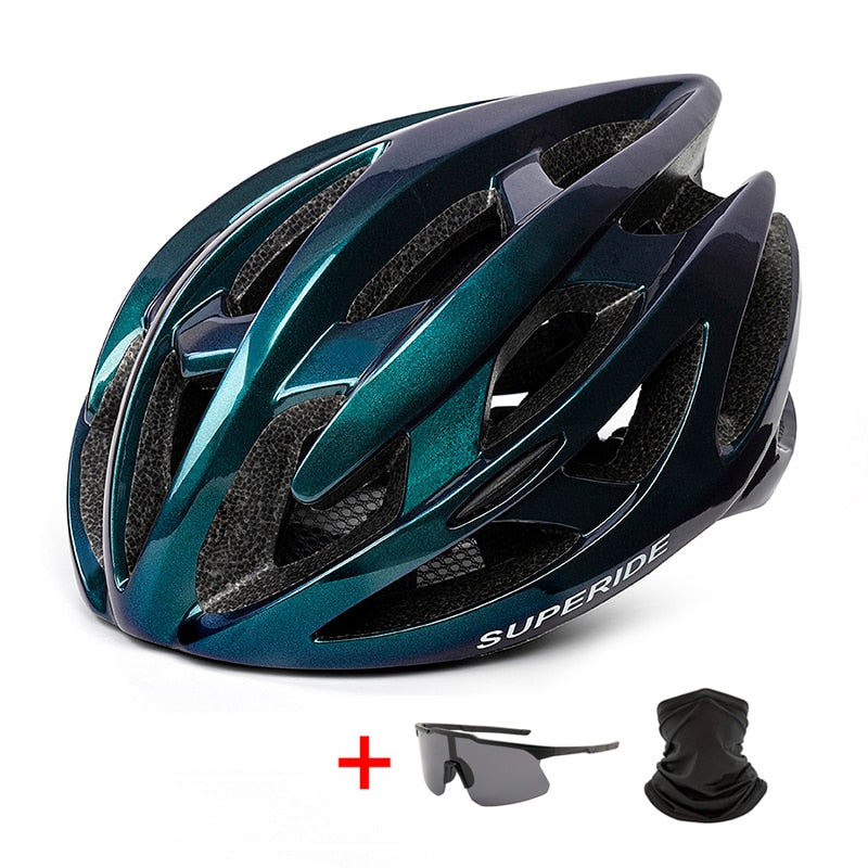 SUPERIDE Outdoor Rennrad Mountainbike Helm mit Rücklicht Ultraleichter DH MTB Fahrradhelm Sportreiten Fahrradhelm