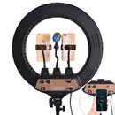 Fosoto 18 Inch Photographic lighting Bi-color Led Ring Light 80W Ringlight Lamp With Tripod For Camera Phone microphone