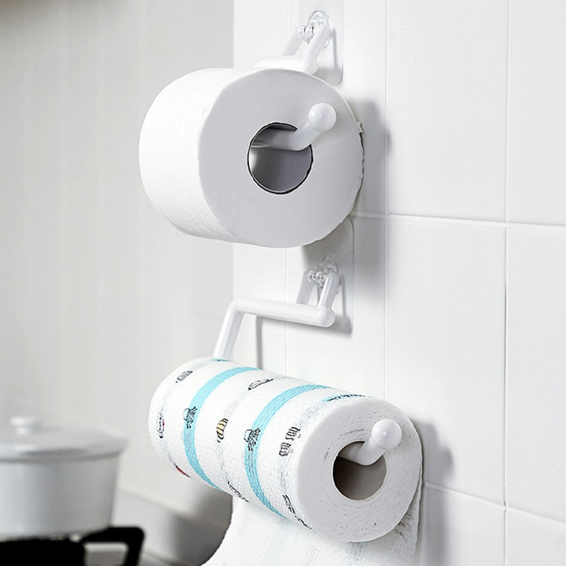 Kitchen Paper Roll Holder Towel Hanger Rack Bar Cabinet Rag Hanging Holder Shelf Toilet Paper Holders