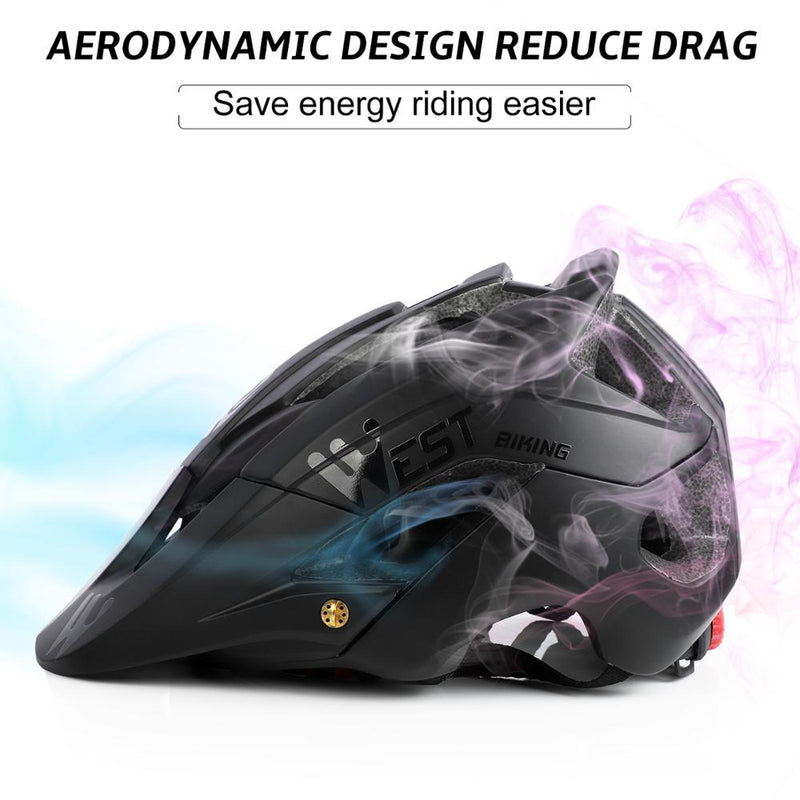 WEST BIKING Bike Helmet 56-62cm Breathable Ultralight MTB Integrally-molded Mountain MTB Cycling Helmet Safety Bicycle Helmet