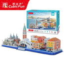 3D Puzzle Game DIY Toy Paper Miniature Model City London Paris New York Moscow Famous Building Assemble Game Toys For Kids Gifts