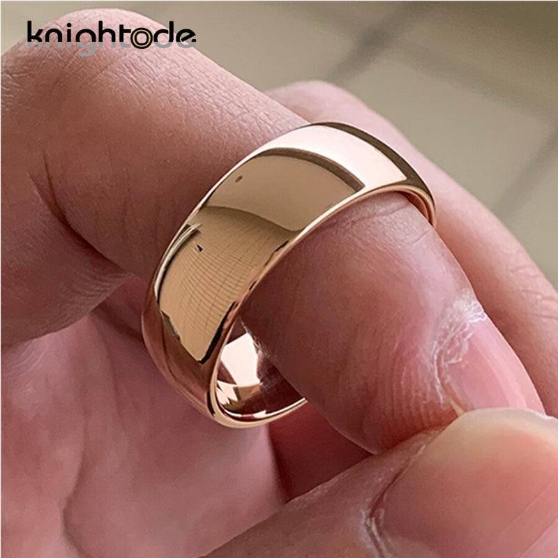 Classic Rose Gold Tungsten Wedding Ring For Women Men Tungsten Carbide Engagement Band Dome Polished Finish 8mm 6mm Ring