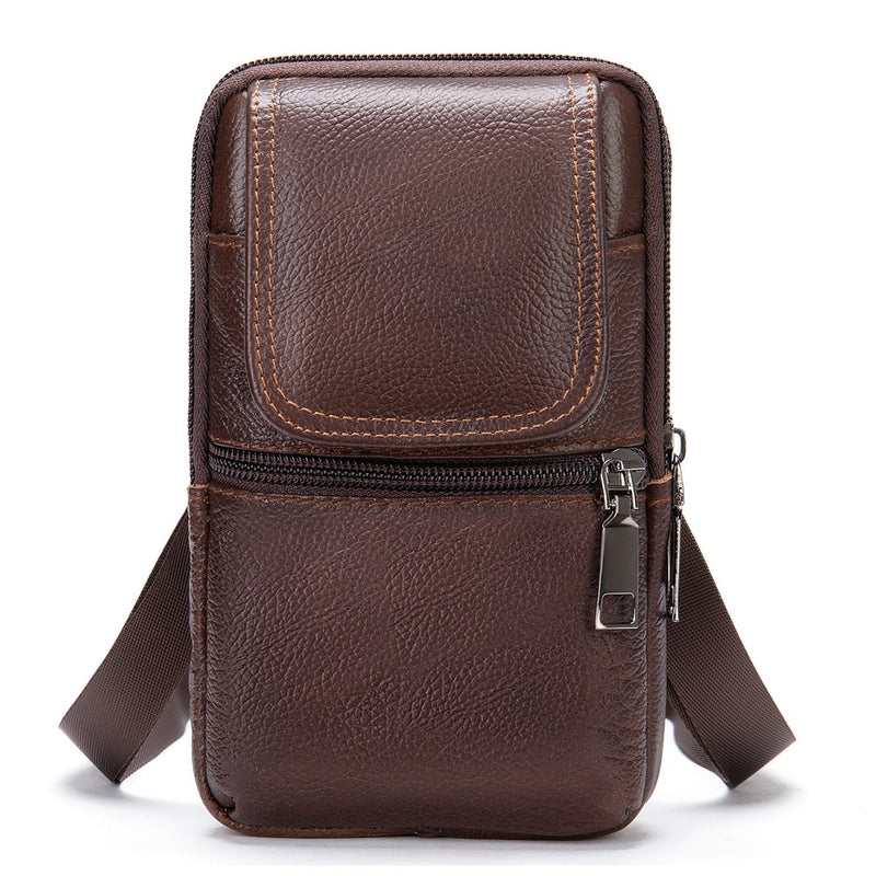 Bolso pequeño WESTAL para hombre, bolso con solapa de cuero genuino para teléfono, bolsos de hombro para hombre, bolsos cruzados de cuero para hombre sobre el hombro