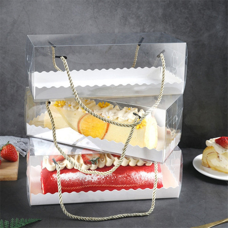 StoBag 10 Stück transparent mit Papierboden Trageboxen Babyparty Kuchen Dekoration Geburtstagsfeier Paket Backing Supplies Box