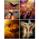 Evershine Diamond Embroidery Butterfly Cross Stitch Full Square Round Diamond Painting Hand Rhinestones Pictures Handicrafts