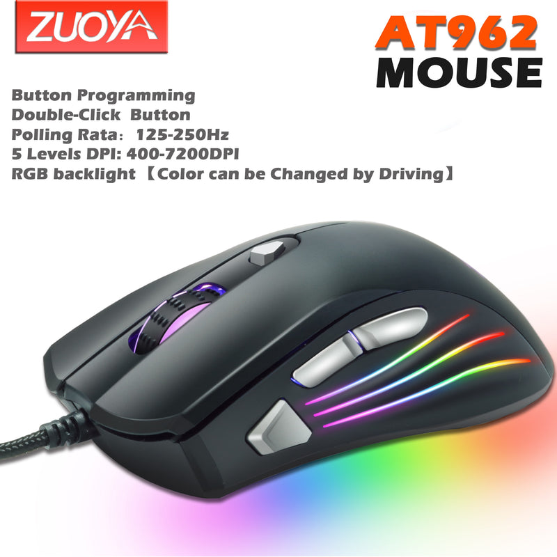 Original Wired RGB Gaming Mouse Optical Gamer Mice Adjustable DPI With Backlight For Laptop Computer PC Professional Game