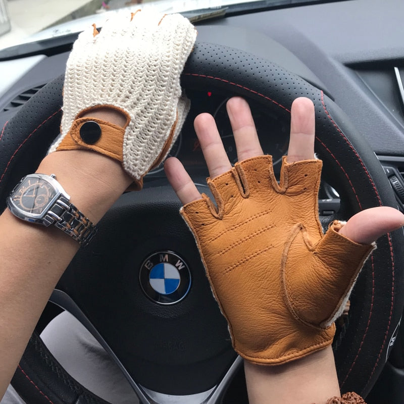 2022 New Men genuine leather gloves male sheepskin machinist gloves leather driving gloves men leather driver gloves