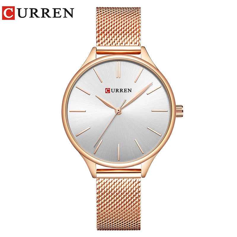 CURREN Women Watches Luxury Wrist watch relogio feminino Clock for Women Milanese Steel Lady Rose Gold Quartz Ladies Watch New