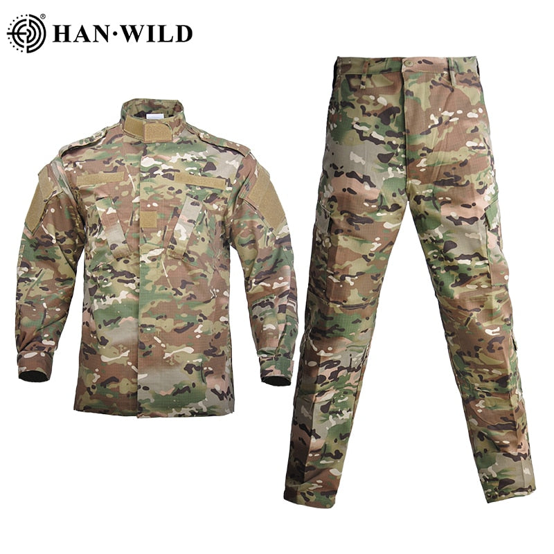 Hombres Militar Uniforme Airsoft Camuflaje Traje Táctico Camping Ejército Fuerzas Especiales Combat Jcckets Pantalones Militar Soldado Ropa