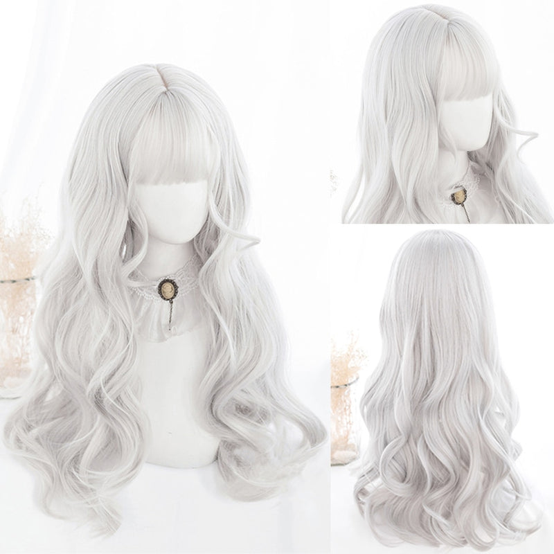 SHANGKE Synthetic Red Black Blonde White Lolita Wigs For Women Long Straight Wig With Bangs Genshin Impact Cosplay Wig