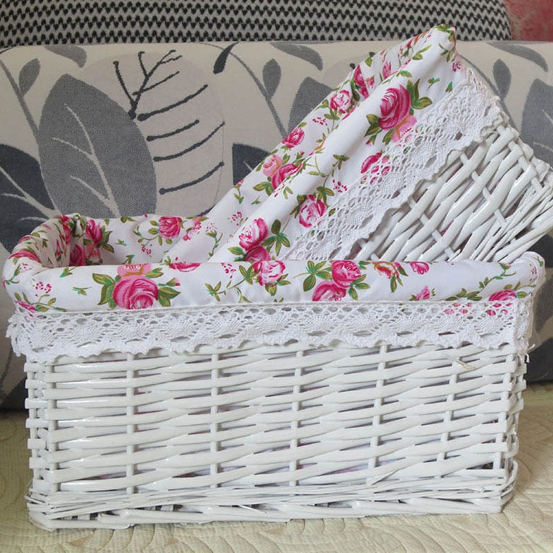 4 Sizes Handmade Rattan Storage Baskets Household Items Snacks Fruit Debris Laundry Finishing Willow Storage Basket