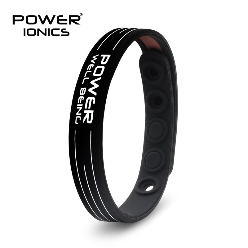 Power Ionics bio health benifits ion balance power therapy silicone sports choker tourmaline germanium wristband bracelet