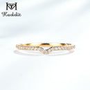Kuololit 10K Yellow Gold 100% Natural Moissanite Gemstone Rings for Women Handmade Eternity Band Rings Engagement Fine Jewelry