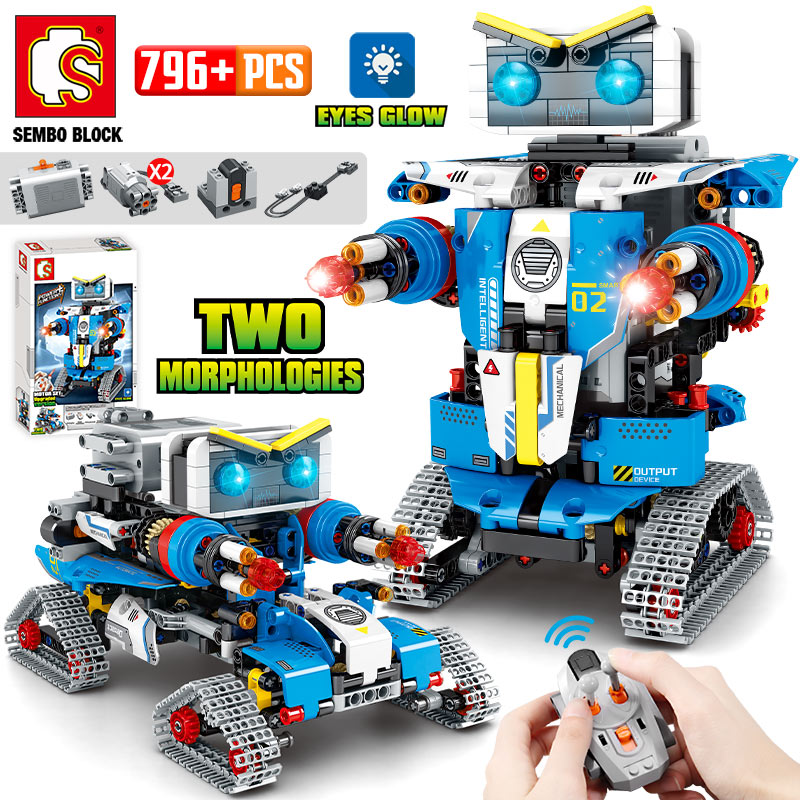 Stadt Technische RC Roboter Transformation Rennwagen Bausteine ​​Fernbedienung Roboter Waffe Ziegel Spielzeug Für Kinder