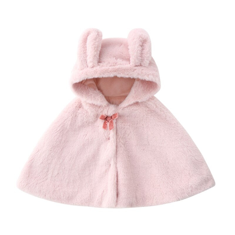 IYEAL Newborn Kids Baby Girl Clothes Cotton Warm Velvet Knitted Sweater Hooded Red Cloak With Bow for Children Toddler Girls