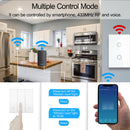 Interruptor táctil Wifi inteligente No requiere cable neutro Smart Home 1/2/3 Gang interruptor de luz 220V compatible con Alexa Tuya App 433RF remoto