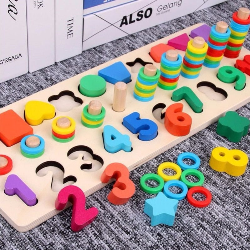 Juguetes educativos Montessori de madera para niños, juguetes de tablero a juego de colores con forma infantil de aprendizaje temprano para niños de 3 años, regalo