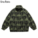 Una Reta M-XXL Winter Men Coat New Casual Lamb Wool Parka Coat Streetwear Loose Men Clothing Grain Fleece Men&