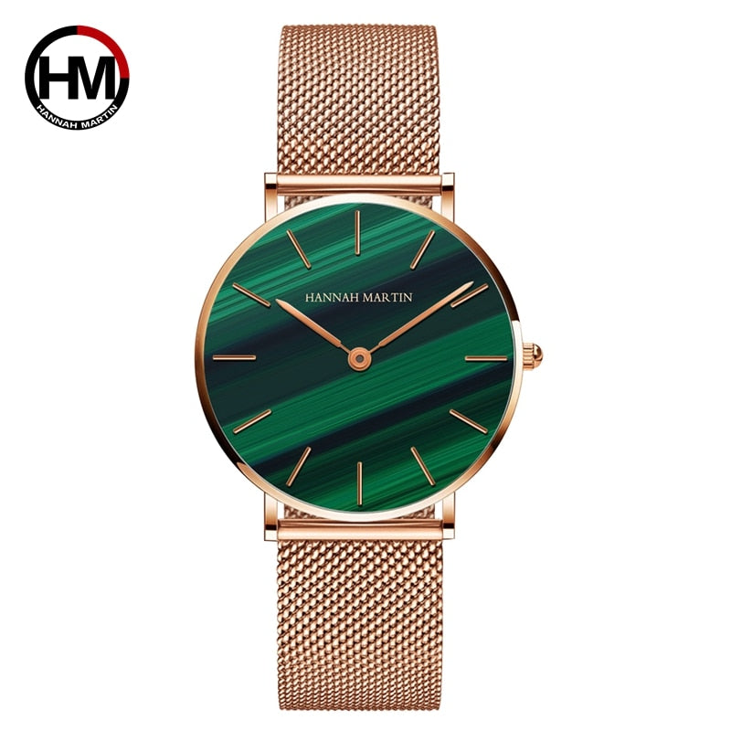 Relojes de mujer, nuevas estrellas Flash, acero inoxidable, malla de oro rosa, relojes de pulsera impermeables de cuarzo simples e informales únicos, gran oferta