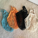 Portable Reusable Grocery Bags for Fruit Vegetable Bag Cotton Mesh String Organizer Handbag Short Handle Net Shopping Bags Tote