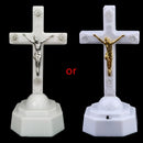 LED Light Christ Jesus Lcon Cross Home Church Pray Ornaments Church Souvenirs 11UA