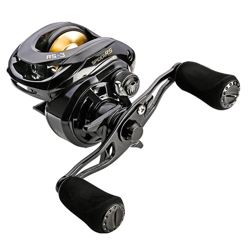 Carrete de pesca Jitai RS-3 Gull Wing Baitcasting 7,3: 1 de alta velocidad 19 LB Max Drag carrete ultraligero pesca de carrete de fundición de carpa