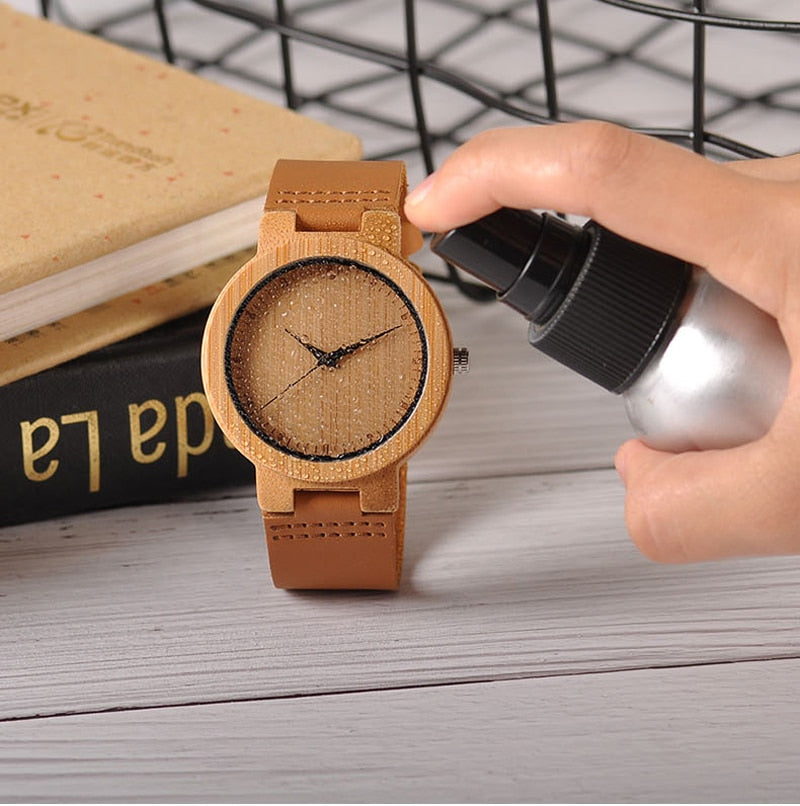 BOBO BIRD Ladies Casual Relojes de cuarzo Reloj de pulsera de bambú natural Top Brand Reloj único para pareja en caja de regalo