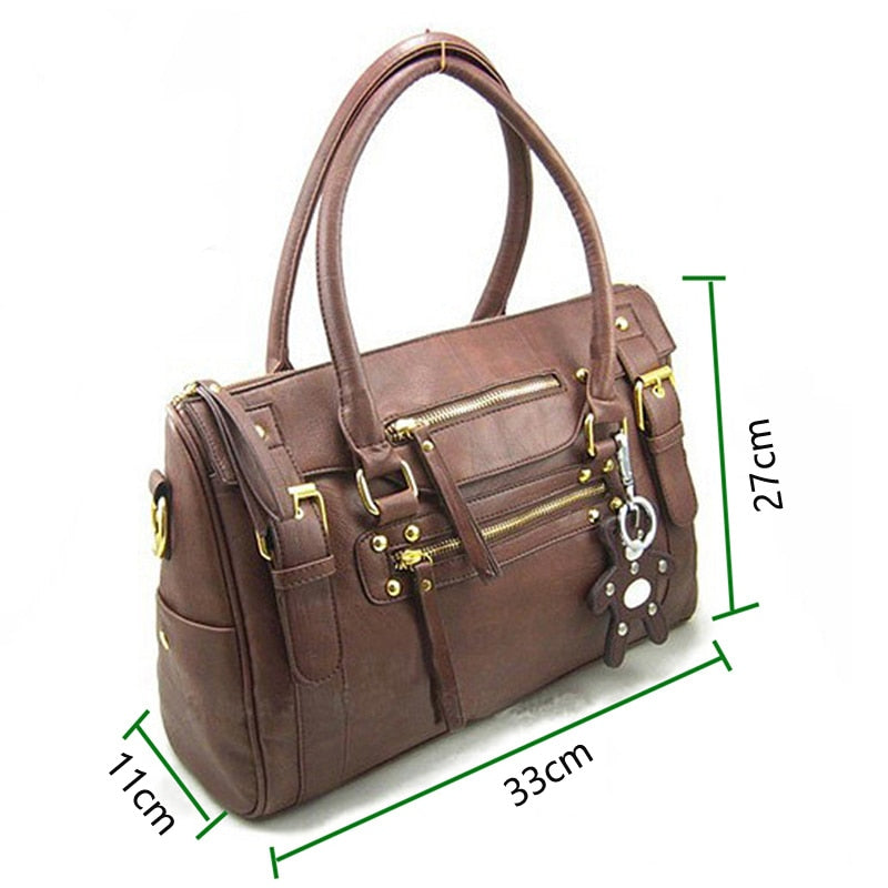 Damen Handtasche Vintage Gürtel Bär Big Tote weibliche Umhängetasche Messenger Casual Bag Luxusmarke Leder Umhängetaschen Damen