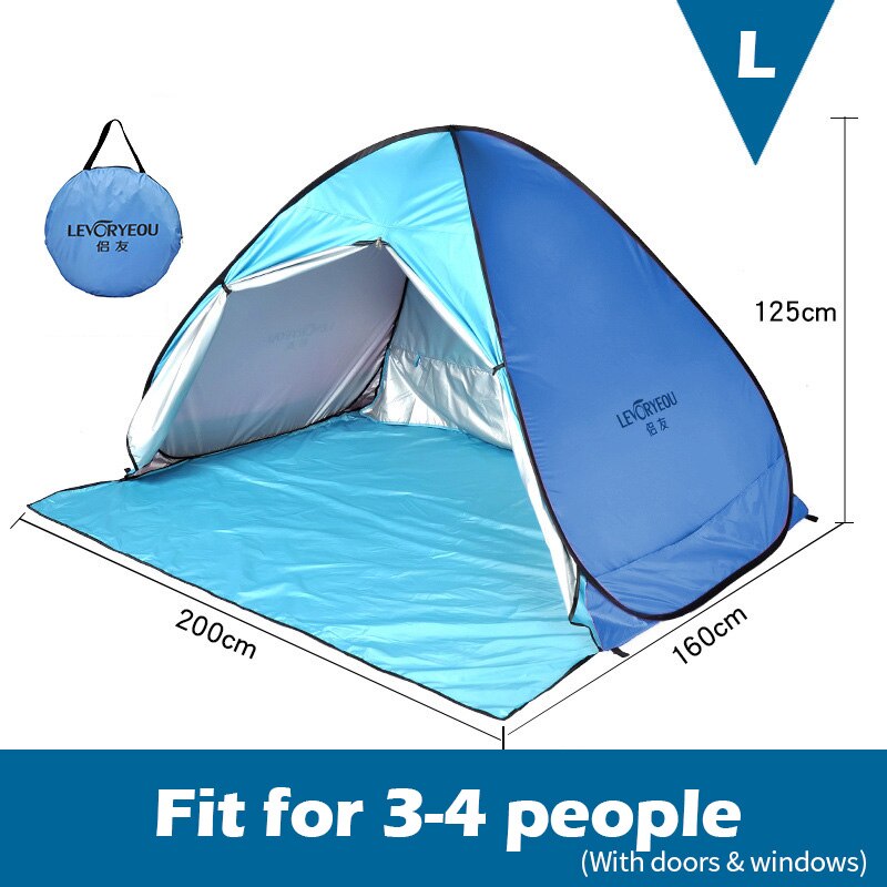Full Automatic Camping Tent With Door Window Anti-UV Awning Tents Quick Opening Outdoor Sunshelter For 1-4 People Sunproof X147B