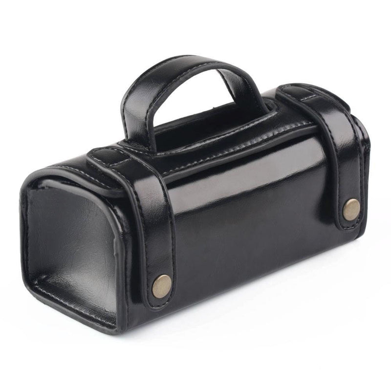 Neceser de viaje de cuero PU para hombre, neceser de lavado para afeitar, bolsa organizadora negra/marrón oscuro para proteger la afeitadora, contenedor de regalo