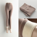 GCAROL Damen-Leggings aus dickem Fleece mit hoher Taille und Buchstaben, Stretch, Winter, nahtlos, Fitness, kann unter Null getragen werden