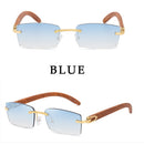 2022 Vintage Rimless Sunglasses For Men Fashion Square Glasses Luxury Oculos De Sol Masculino Zonnebril Heren Lunette De Soleil