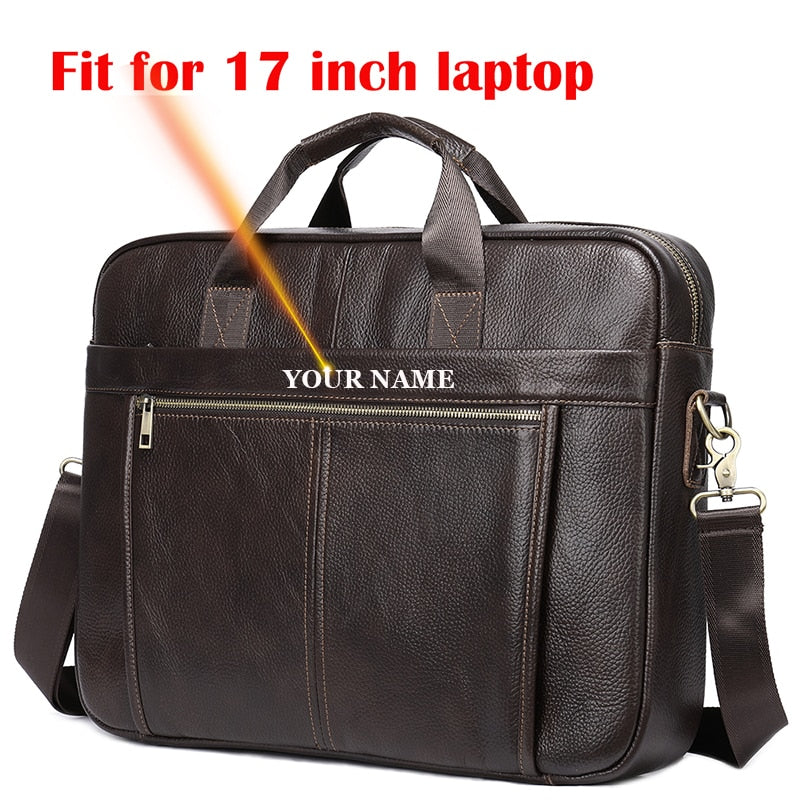 WESTAL Men&#39;s Briefcases Messenger Bag Men&#39;s Genuine Leather 14&#39;&#39; Laptop Bag Man Leather Office Business Bags for Document 8572