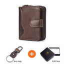 BULLCAPTAIN Men's  Leather Wallet Business Wallets Multifunction Multifunctional Business Card Holder Small Card Box