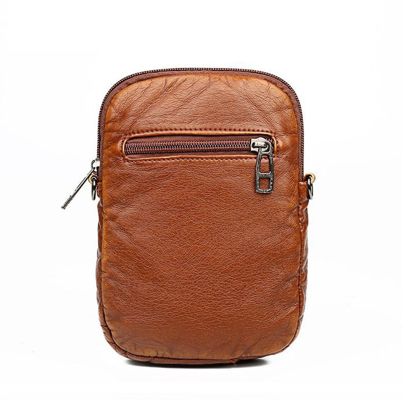 Vintage Soft Leather Crossbody Bags Rivet PU Women Messenger Shoulder Bag Small Female Handbags Phone Purses Black and Brown