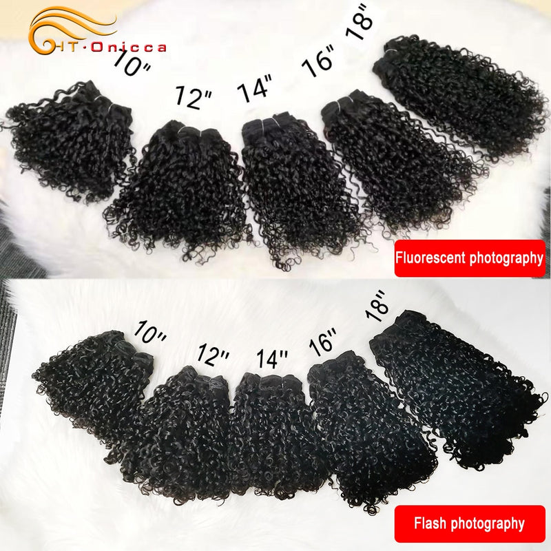 Brazilian Pixie Curls Human Hair Weave Bundles Hair Extensions Ombre Bundles With Closure 1B/30 Remy Hair Bundles With Closure