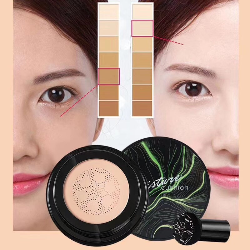 Mushroom Head Air Cushion Permeable Moisturizingl CC Cream Corrector Base de control de aceite Ilumina el tono de la cara Maquillaje Cosméticos