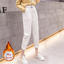 Casual Streetwear Harem Pants Women Autumn Winter Loose Elastic Waist Corduroy Ladies Trousers Harajuku Velvet Warm Pants Female