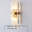Fast shipping Crystal Golden Modern Indoor Wall Light For Bedroom Bedside Living Room Decoration LED Sconce Lamp Bathroom