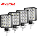 Mini Led Work Light Round Spotlight 42W Car Work Headlight Offroad Fog Light Lamp Night 12/24V LED Light Bar Driving Lights