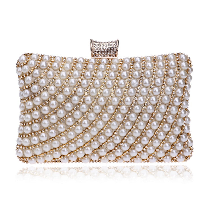 GLOIG Fashion women tassel evening bags diamonds beaded clutch wedding purse shoulder party laides case purse